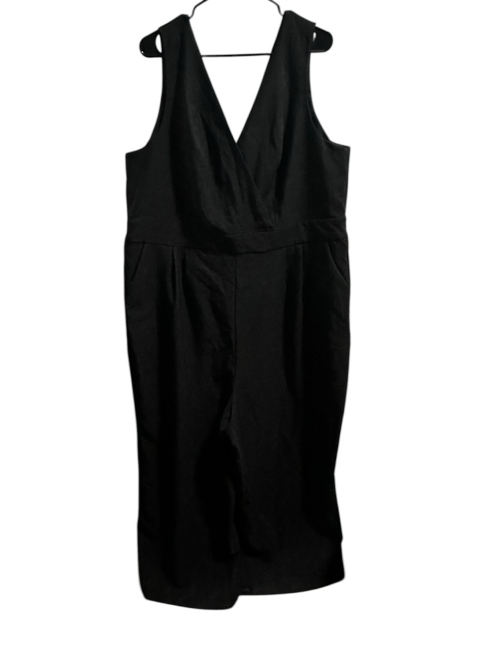 torrid Black Refined Crepe Surplice Sleevless Jumpsuit size 22 New - Picture 2 of 10